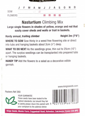 Nasturtium Climbing Mix Seeds
