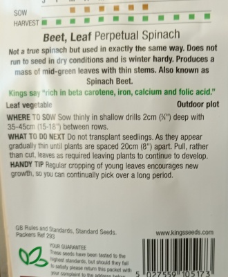 Leaf Beet Perpetual Spinach