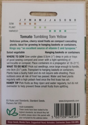 Tomato Tumbling Tom Yellow